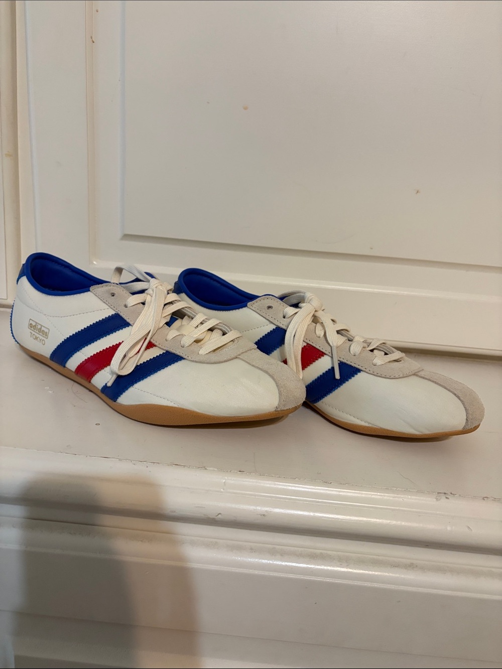 Adidas Tokyo Sneakers with Blue and Red Stripes